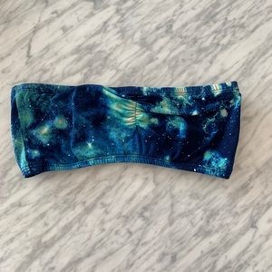 Blue galaxy bandeau top